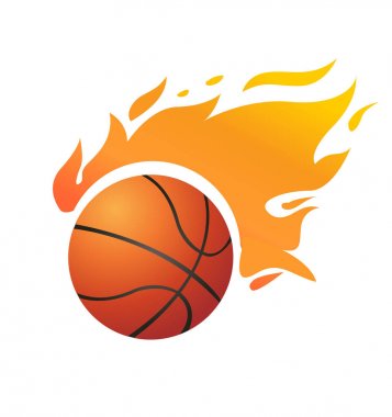 vektör yanan basketbol