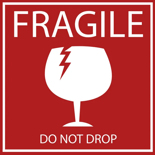 Fragile or Breakable Material packaging symbol — Stock Vector