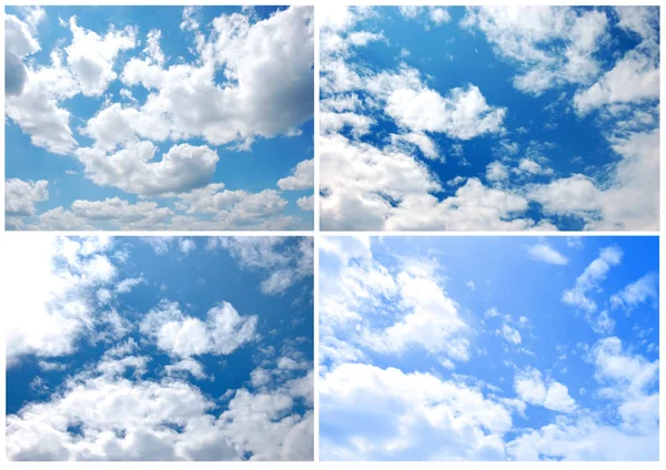 Blue sky with white clouds set — Stock Photo, Image