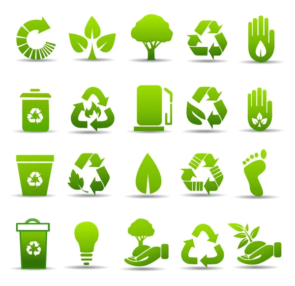 Ensemble vectoriel d'icônes environnementales / de recyclage — Image vectorielle
