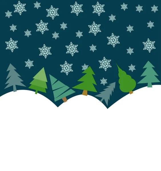 Ilustración del vector paisaje de Navidad — Vector de stock
