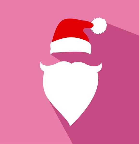 Flaches Design Vektor Weihnachtsmann Gesicht — Stockvektor