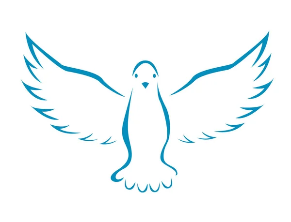 Vector illustration of flying dove — Stock Vector