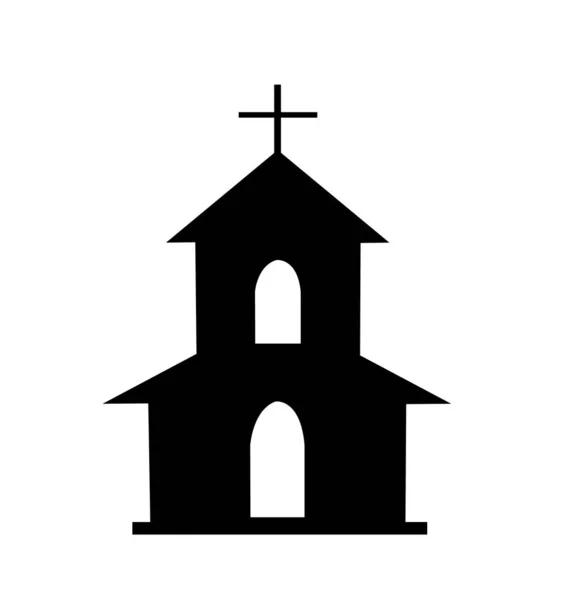 Kerk pictogram vector illustratie — Stockvector