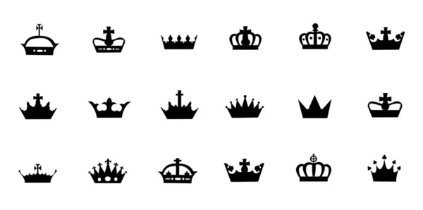 Vector illustration of different crowns — Stock Vector
