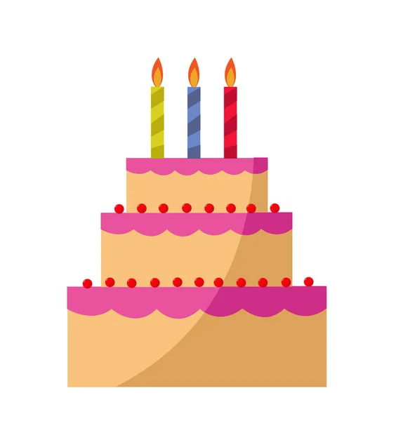 Sweet cake for birthday holiday — Stock Vector