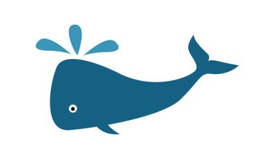 Tatlı çizgi film balinası tasviri