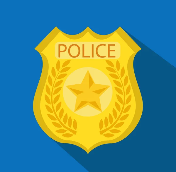 Desenhos animados ouro emblema policial vetor —  Vetores de Stock