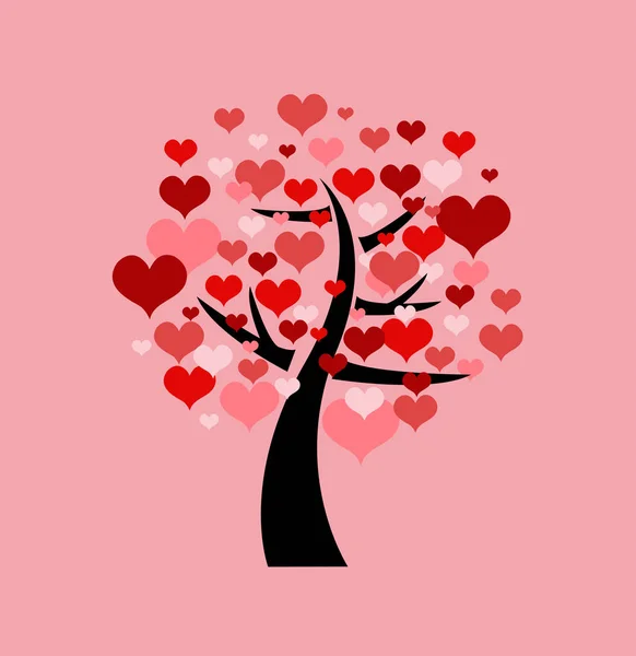 Árbol de amor vector ilustración — Archivo Imágenes Vectoriales