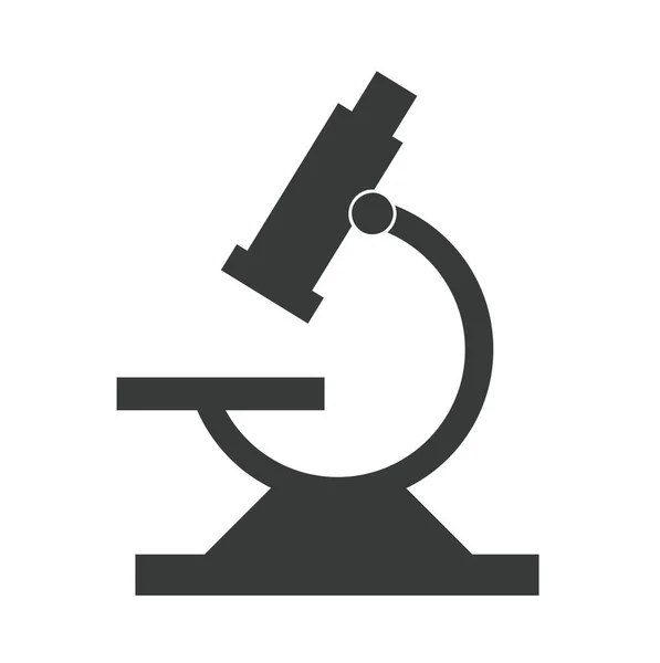 Icono Microscopio Negro Sobre Fondo Blanco — Vector de stock