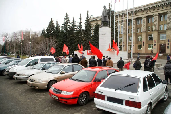 Participants in a street political gathering in honor of the ann — Stock Photo, Image