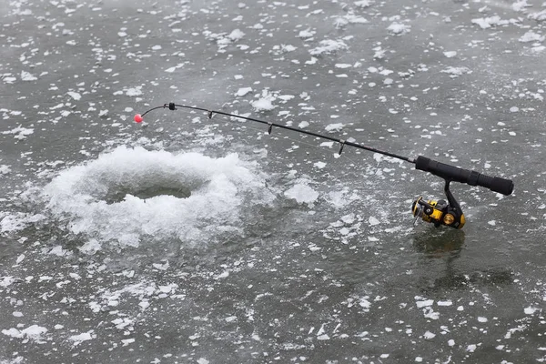 Ice fishing zima — Zdjęcie stockowe