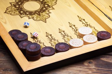 Tavla tablo oyun ahşap şans zar