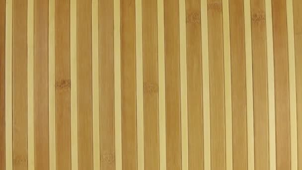 Zooma bambu matta, bakgrundsstruktur för design. — Stockvideo