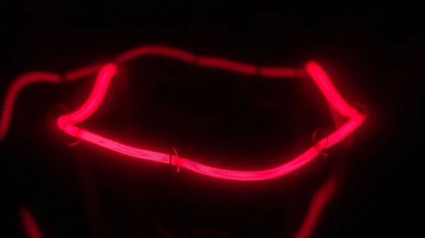 Primer plano de una espiral roja de una lámpara de incandescencia . — Foto de Stock