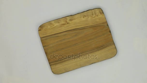 Rotación del marco de madera rectangular de pino . — Vídeos de Stock