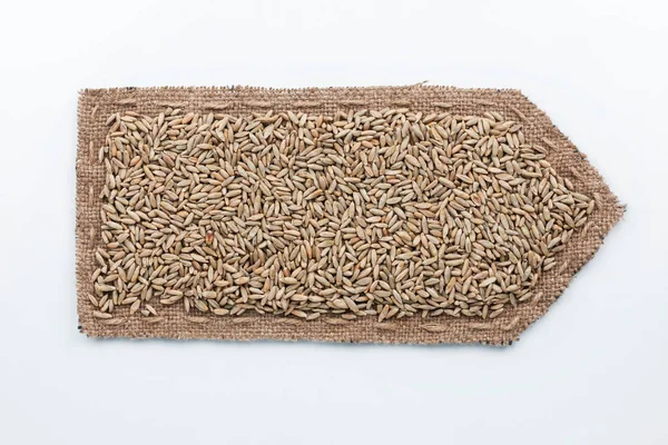 Çuval bezi çavdar tahıllar ile yapılmış ok. — Stok fotoğraf