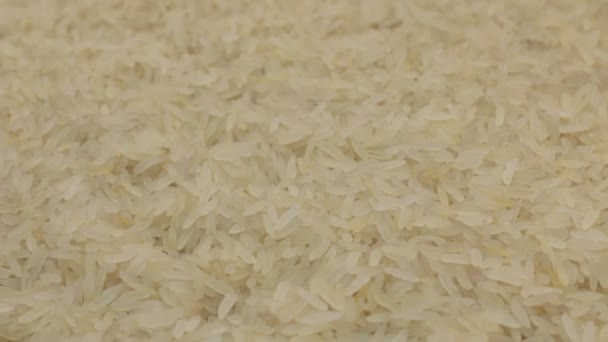 Rotação do fundo de grãos integrais de arroz. Close-up — Vídeo de Stock