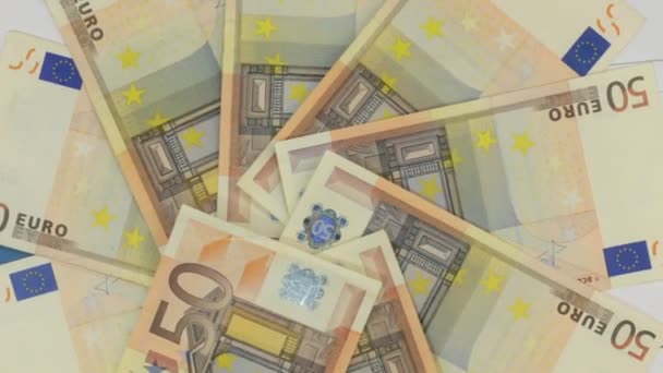 Rotacja euro ułożone w kształcie koła. — Wideo stockowe