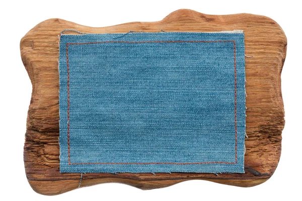 Two frames of denim and wood with a place for your text. — Stock Photo, Image