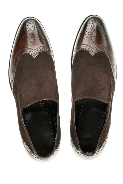 Paire de chaussures classiques en daim marron . — Photo