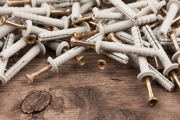 Frame from of dowels and nails. This components called quick installation. Royalty Free Stock Photos