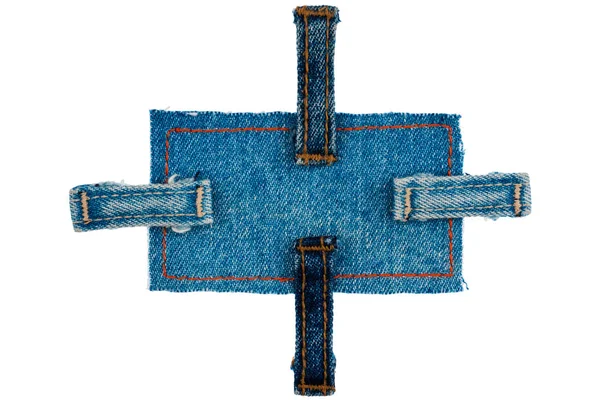 Jeans label with four straps. Isolated — Stock Photo, Image