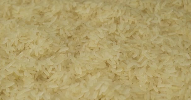 Close-up, wavy background of rice grains. Copy space. — Stock Video