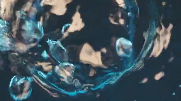 Slow motion. Flow of air bubbles rising from depth to surface. Bubble background. — Stock Video