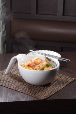 Etli eriştenin mutfak fotoğrafı.