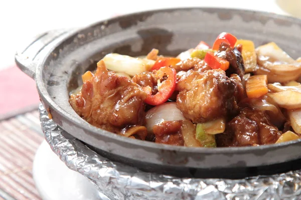 Una sesión de cocina utiliza la iluminación de carne — Foto de Stock