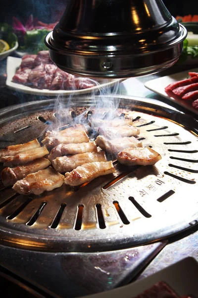 Uma cozinha atirar carne usada iluminação — Fotografia de Stock