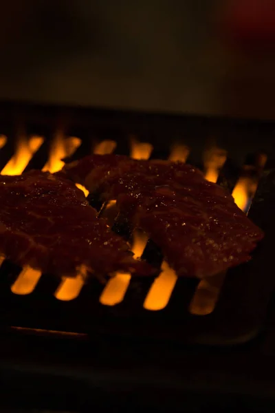 Uma cozinha atirar carne usada iluminação — Fotografia de Stock