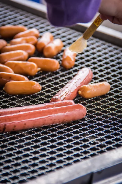 Uma cozinha atirar carne usada iluminação — Fotografia de Stock