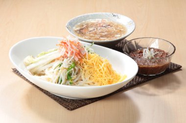 close up of noodles dish 