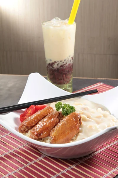 Plate Noodles Table Closeup — Foto de Stock