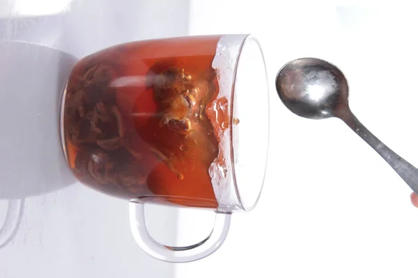 Чашка Чая Лимоном Мятой — стоковое фото
