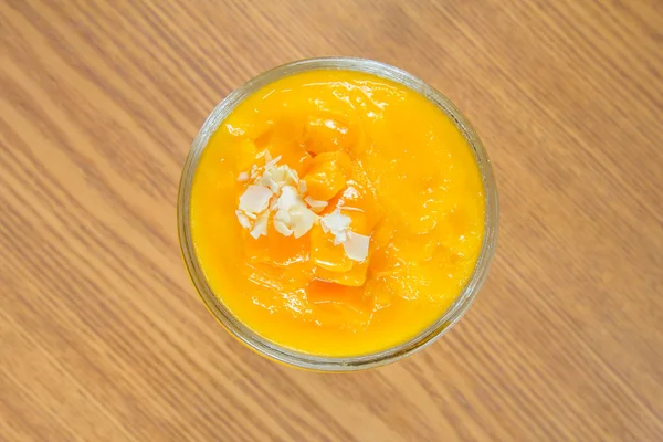 Mango Smoothie Orange Background Close — Foto de Stock