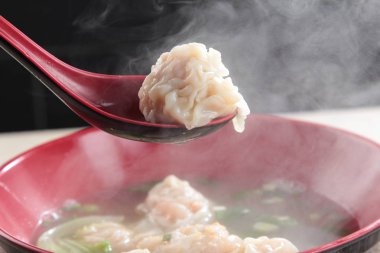 closeup of chinese dumplings 