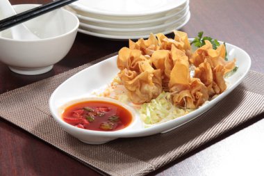 closeup of chinese dumplings 