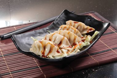 closeup of chinese dumplings 