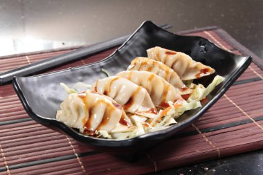 closeup of chinese dumplings 