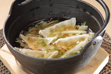 closeup of chinese dumplings 