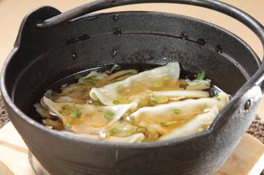 closeup of chinese dumplings 