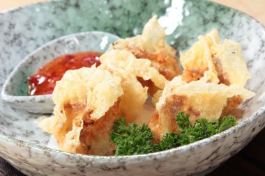 closeup of chinese dumplings 