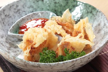 closeup of chinese dumplings 