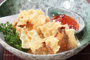 closeup of chinese dumplings 