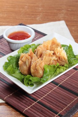 closeup of chinese dumplings 