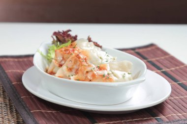 closeup of chinese dumplings 