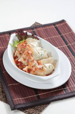 closeup of chinese dumplings 